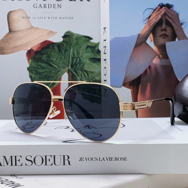 OCCHIALI DA SOLE PILOT 581364 IN METALLO ORO LENTI NERE