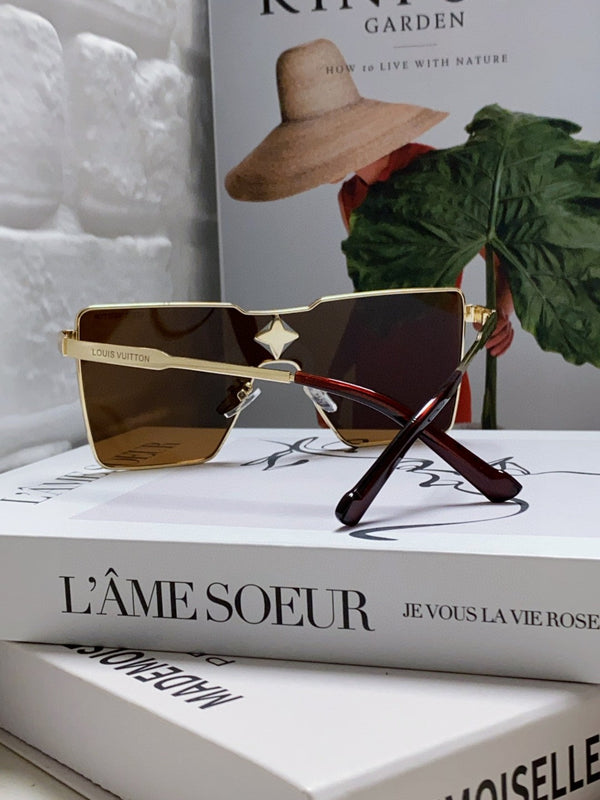 CYCLONE SUNGLASS 581374 IN GOLD METAL BRWON LENSES