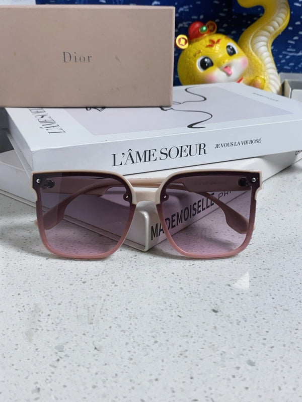 MONTAIGNE SUNGLASS 560859 IN BEIGE ACETATE PINK SMOKE LENSES
