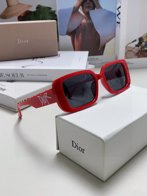 MONTAIGNE SUNGLASS 571592 IN RED ACETATE TEXT LOGO