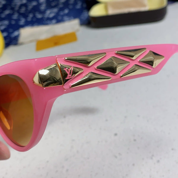 CAT EYE SUNGLASSES 576881 IN PINK AND GOLD ACETATE