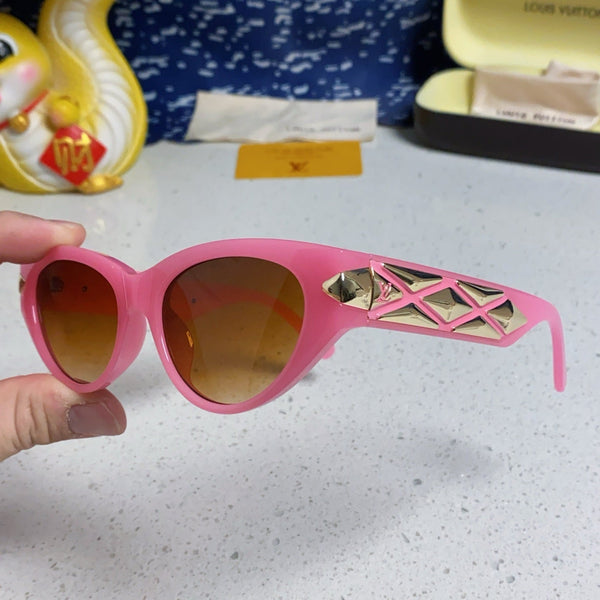 CAT EYE SUNGLASSES 576881 IN PINK AND GOLD ACETATE