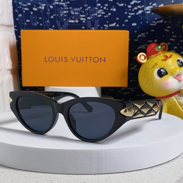 CAT EYE SUNGLASSES 576886 IN BLACK AND GOLD ACETATE