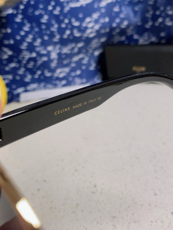 TRIOMPHE SUNGLASS 538532 IN BLACK ACETATE GOLD METAL