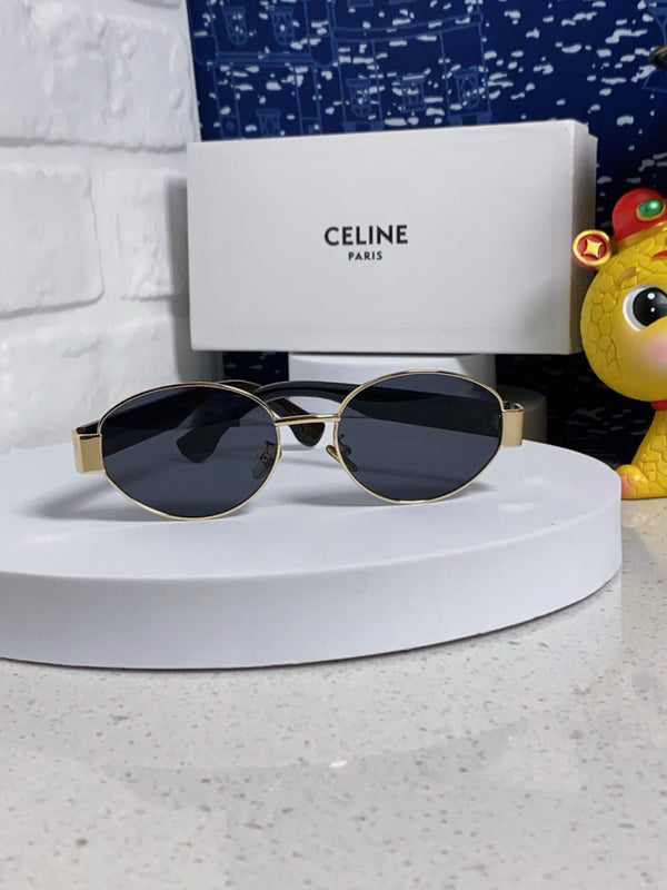 TRIOMPHE SUNGLASS 538532 IN BLACK ACETATE GOLD METAL