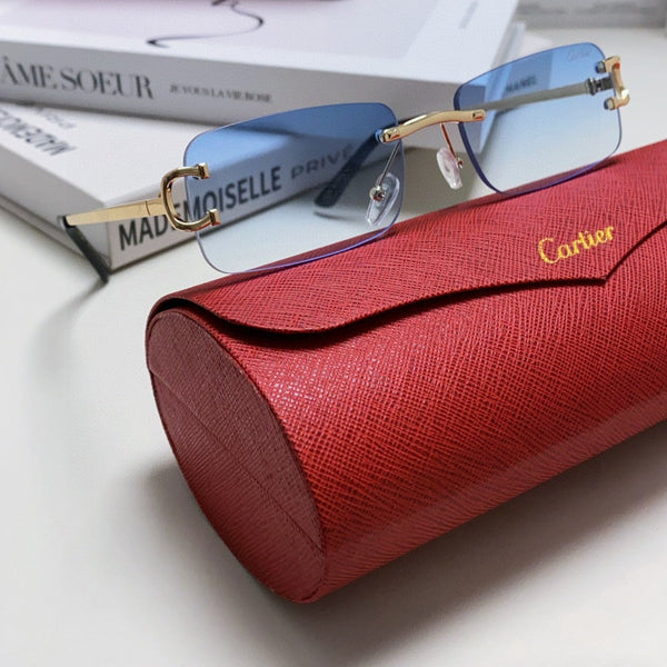 C DE RECTANGULAR RIMLESS FRAME SUNGLASSES  575769 IN METAL