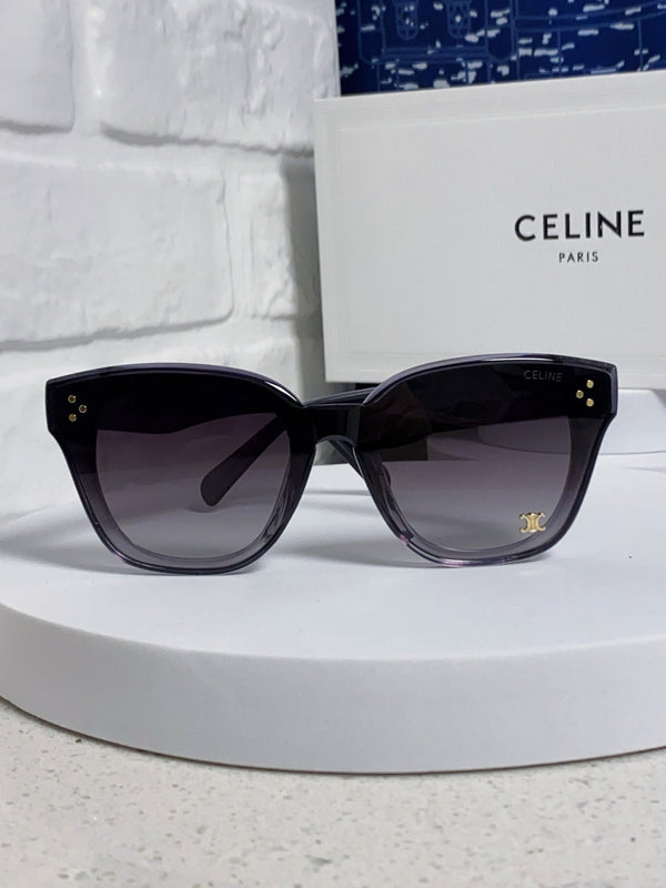 SQUARE SUNGLASS 575843 IN BLACK ACETATE GRADIENT SMOKE LENSES