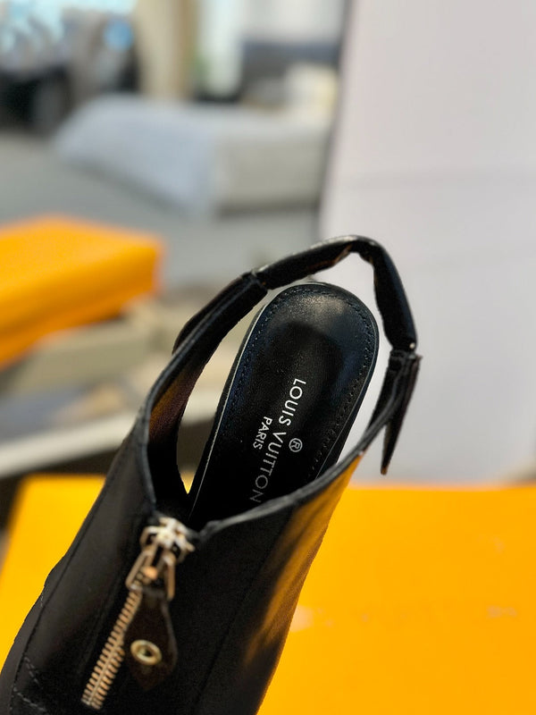 ALLURE HIGH 8 CM SLINGBACK IN BLACK CALFSKIN