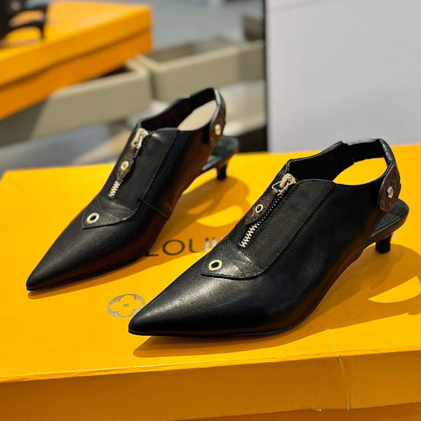 SANDALI ALLURE HIGH 4,5 CM IN PELLE DI VITELLO CON MONOGRAMMA NERO