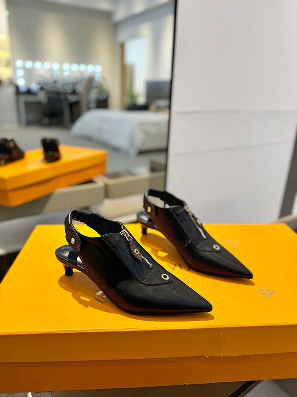 SANDALI ALLURE HIGH 4,5 CM IN PELLE DI VITELLO CON MONOGRAMMA NERO