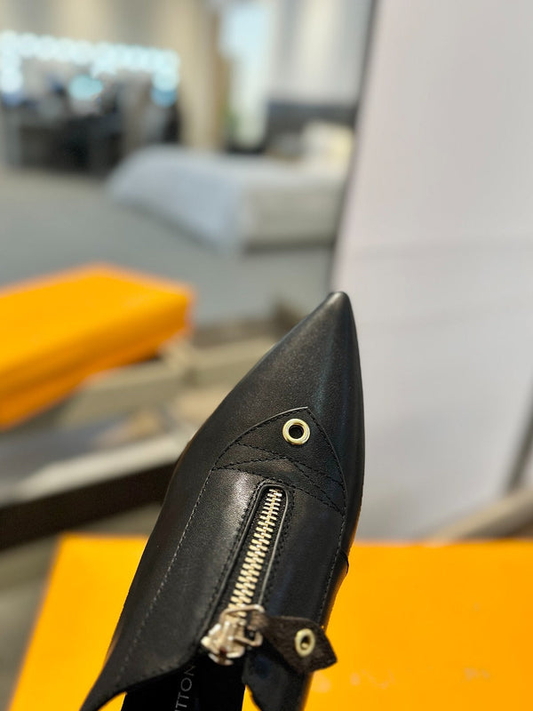 SANDALI ALLURE HIGH 4,5 CM IN PELLE DI VITELLO CON MONOGRAMMA NERO