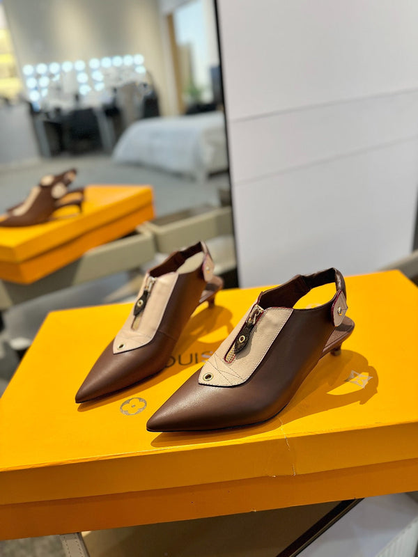 SANDALI ALLURE HIGH 4,5 CM IN PELLE DI VITELLO MARRONE SABBIA MIX CIOCCOLATO