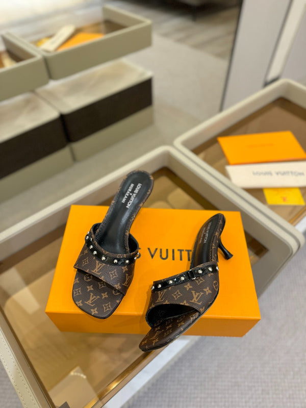 LV x TM 6AM Mule 4cm Marrone Tela rivestita Monogram 241212