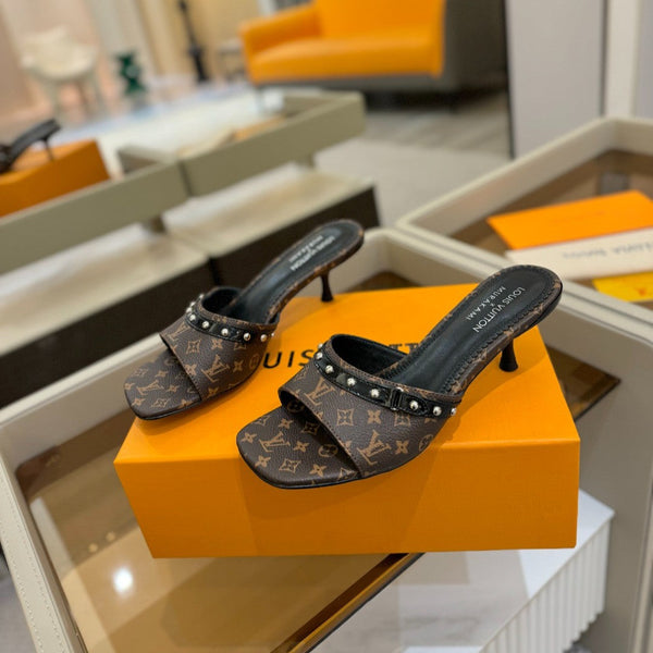 LV x TM 6AM Mule 4cm Marrone Tela rivestita Monogram 241212