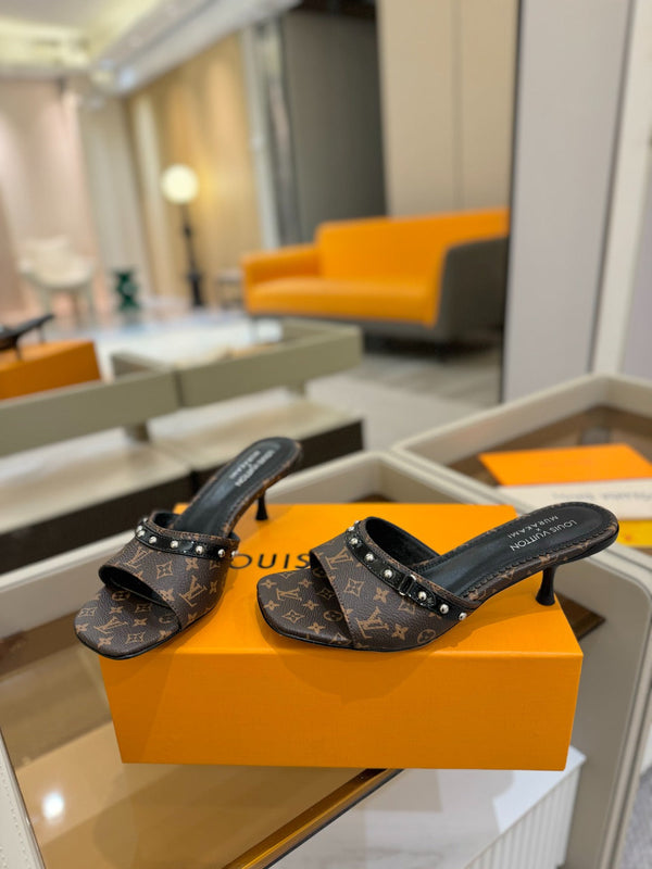 LV x TM 6AM Mule 4cm Marrone Tela rivestita Monogram 241212