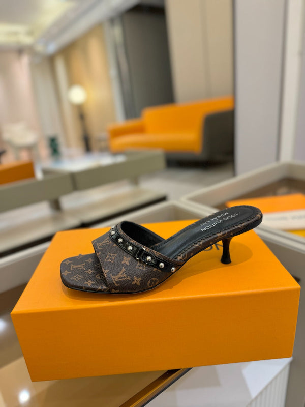 LV x TM 6AM Mule 4cm Marrone Tela rivestita Monogram 241212