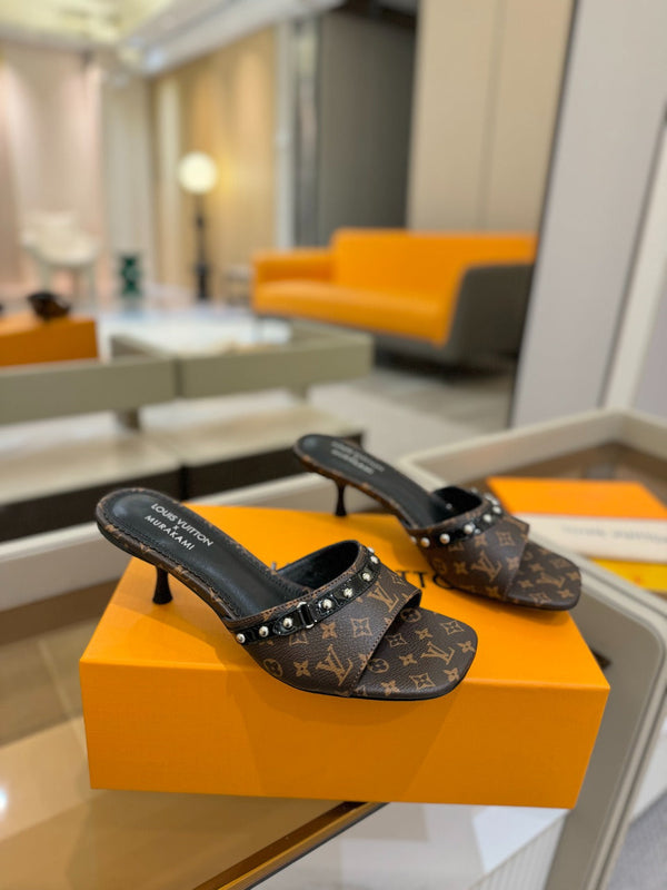 LV x TM 6AM Mule 4cm Marrone Tela rivestita Monogram 241212