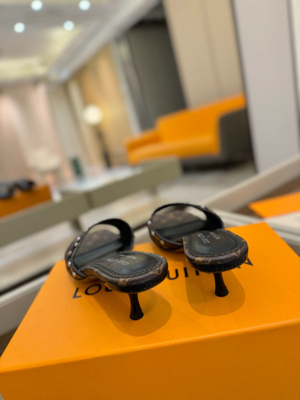 LV x TM 6AM Mule 4cm Marrone Tela rivestita Monogram 241212