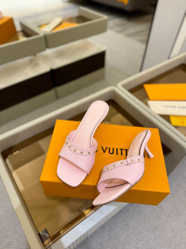 LV x TM 6AM Mule 4cm Rosa Pelle di Pecora 241216