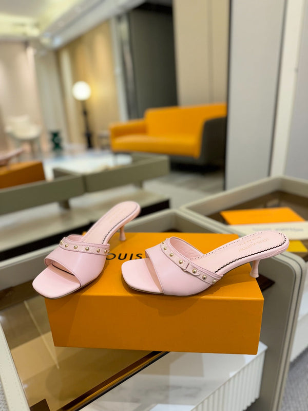 LV x TM 6AM Mule 4cm Rosa Pelle di Pecora 241216