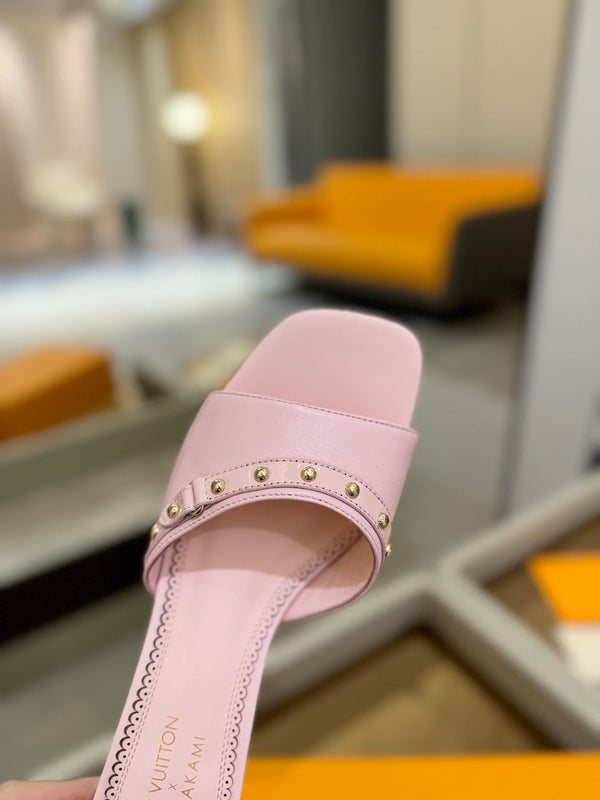 LV x TM 6AM Mule 4cm Rosa Pelle di Pecora 241216