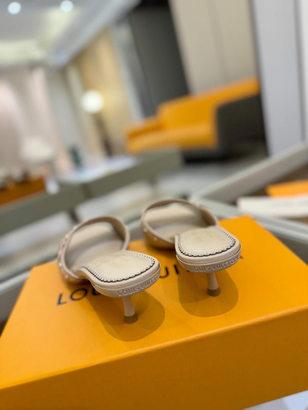 LV x TM 6AM Mule 4cm Beige Pelle di pecora 241217