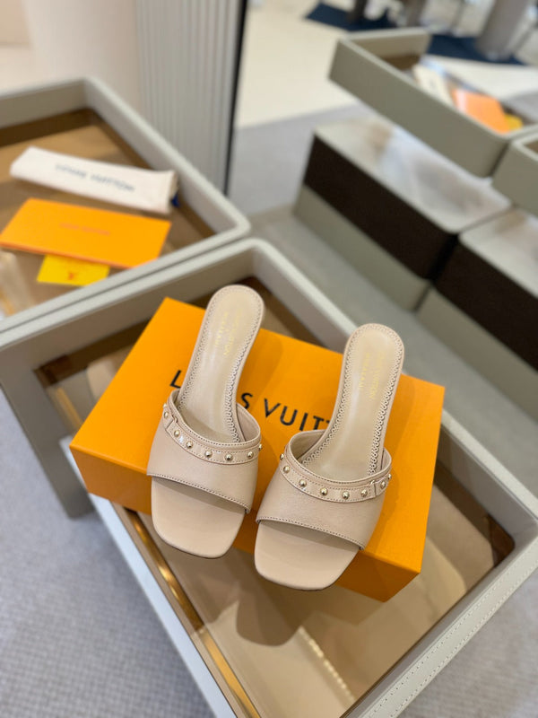 LV x TM 6AM Mule 4cm Beige Pelle di pecora 241217