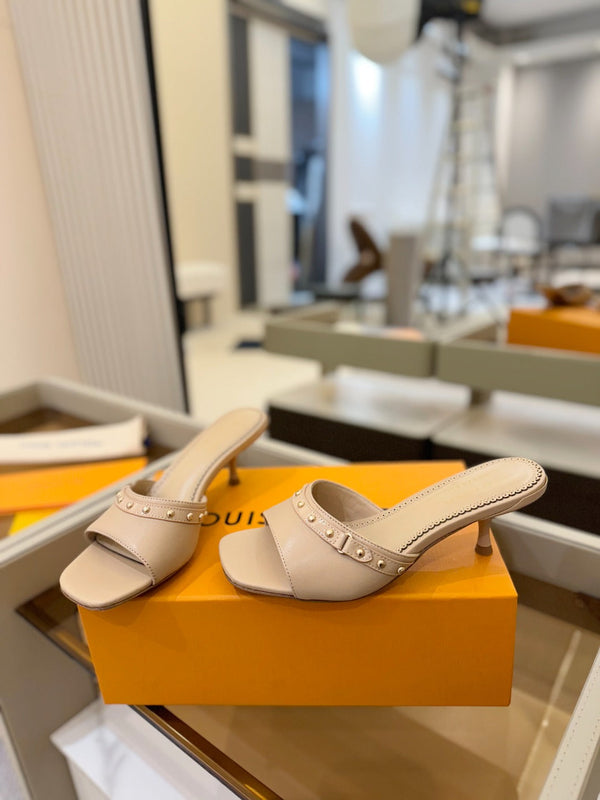 LV x TM 6AM Mule 4cm Beige Pelle di pecora 241217