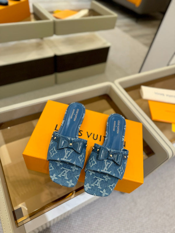 LV x TM 6AM Flat Mule Blue Denim 241224