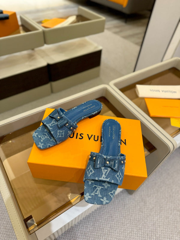 LV x TM 6AM Flat Mule Blue Denim 241224