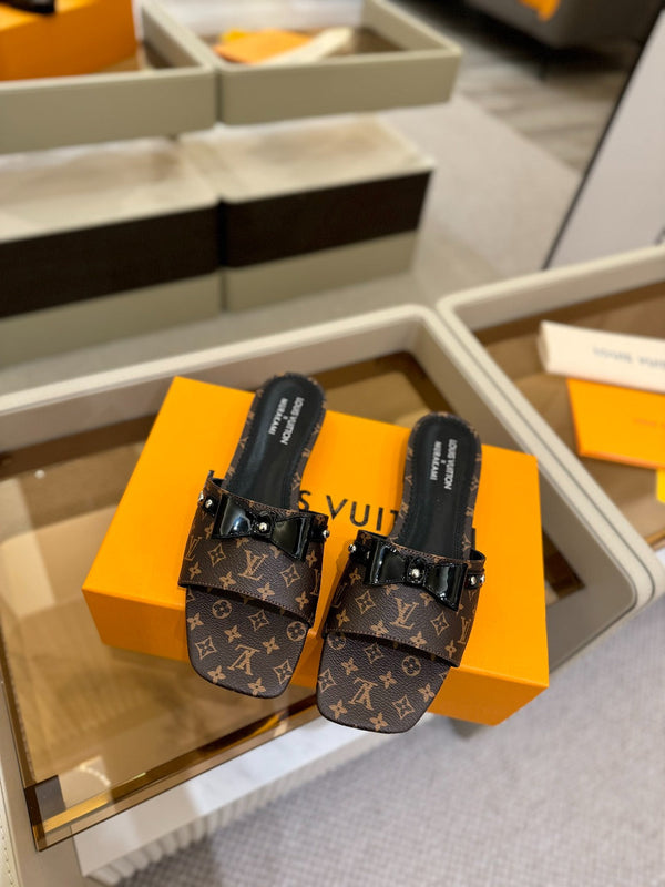 LV x TM 6AM Flat Mule Brown Monogram coated canvas 241223