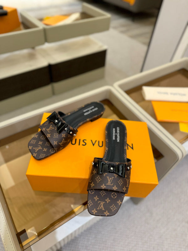 LV x TM 6AM Flat Mule Brown Monogram coated canvas 241223