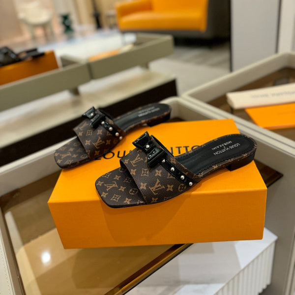 LV x TM 6AM Flat Mule Brown Monogram coated canvas 241223