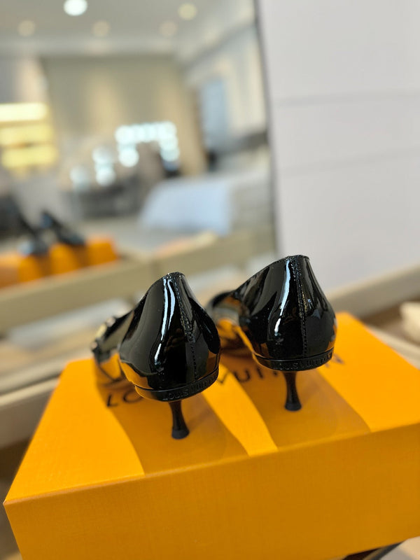 6AM 5.5cm Black Patent Leather Pumps 241204