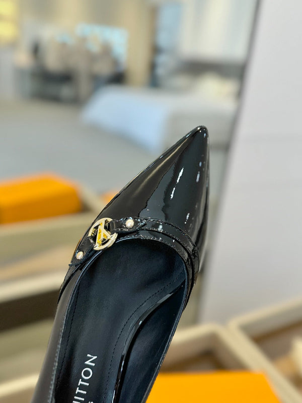 6AM 5.5cm Black Patent Leather Pumps 241204