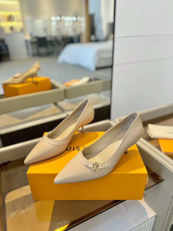 6AM 5.5cm Décolleté in pelle beige 241206