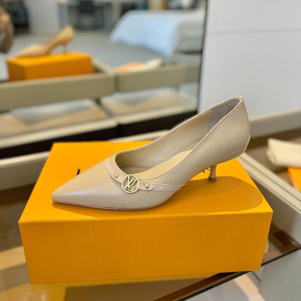 6AM 5.5cm Décolleté in pelle beige 241206