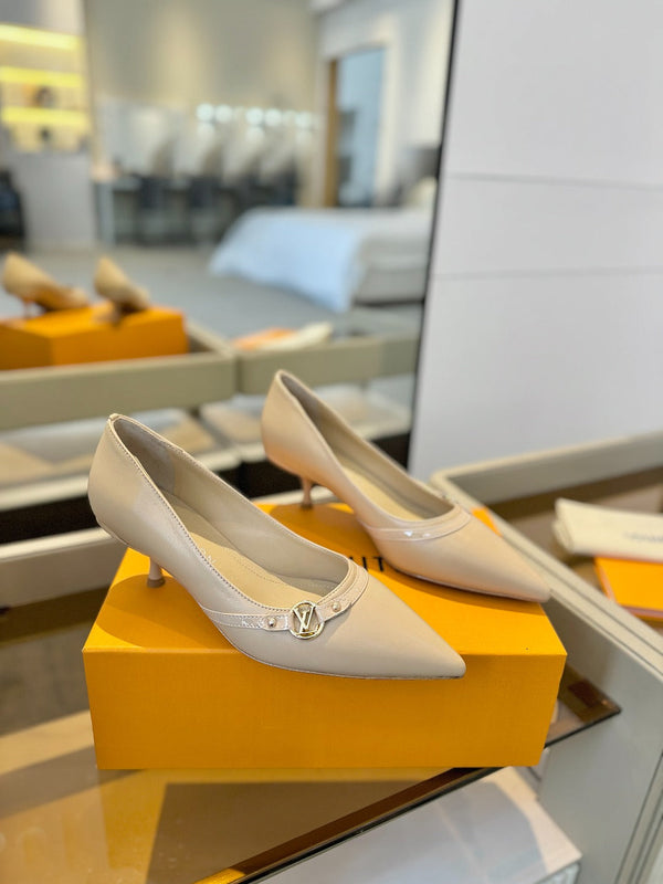 6AM 5.5cm Décolleté in pelle beige 241206