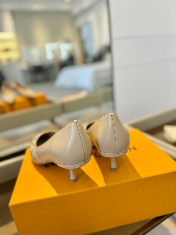 6AM 5.5cm Décolleté in pelle beige 241206