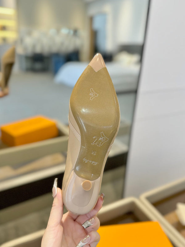 6AM 5.5cm Décolleté in pelle beige 241206