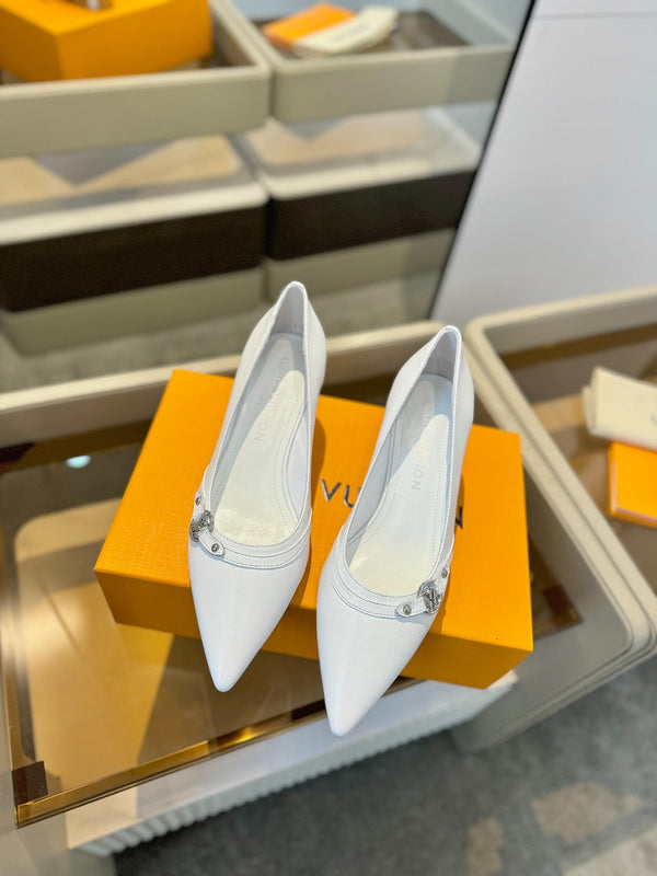 6AM 5.5cm Décolleté in pelle bianca 241207