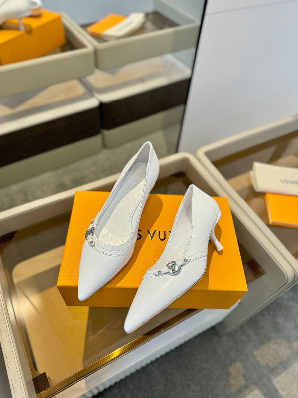 6AM 5.5cm Décolleté in pelle bianca 241207