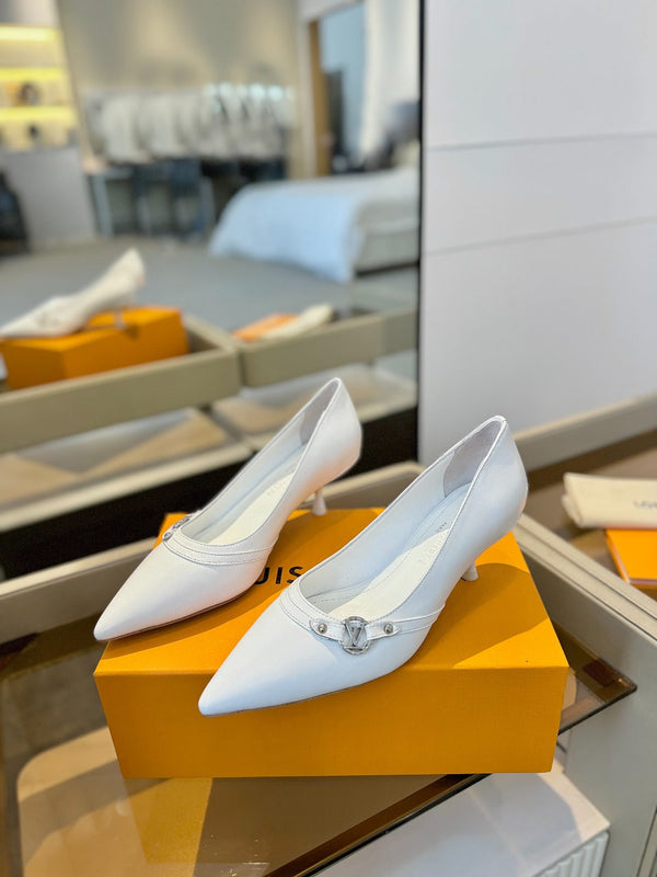 6AM 5.5cm Décolleté in pelle bianca 241207