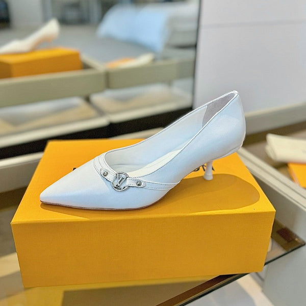 6AM 5.5cm Décolleté in pelle bianca 241207