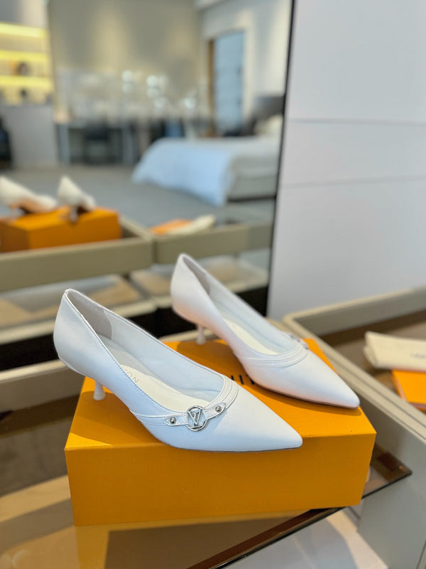 6AM 5.5cm Décolleté in pelle bianca 241207