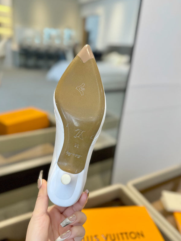 6AM 5.5cm Décolleté in pelle bianca 241207