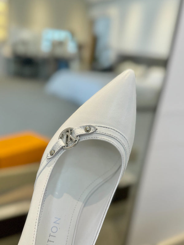 6AM 5.5cm Décolleté in pelle bianca 241207