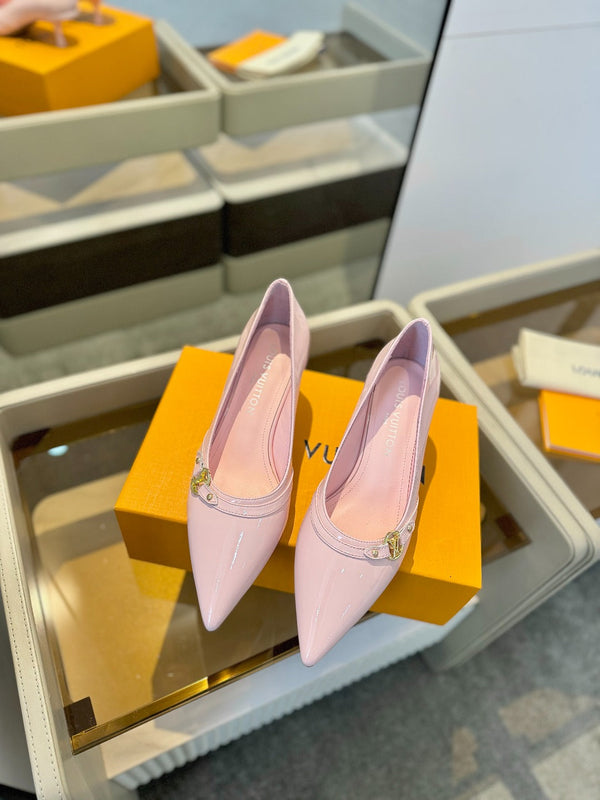 6AM 5.5cm Pink Patent Leather Pumps 241208