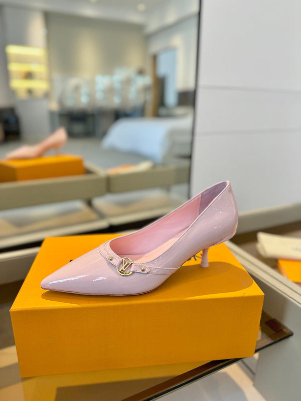 6AM 5.5cm Pink Patent Leather Pumps 241208