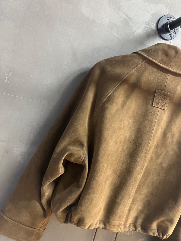 Loewe 2025 Leather Jacket Khaki Brown Cashmere